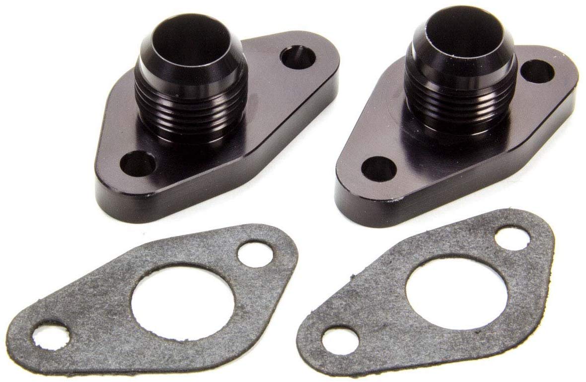 Meziere WP8212ANS -12AN Water Port Adapter for Small Block Ford, Black, Pair