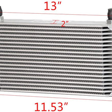 19 Row AN10-10AN Universal Engine Transmission Oil Cooler Kit + Oil Filter Relocation Kit High Performance
