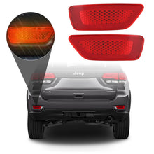 Rear Bumper Reflector Lights Red Lens Compatible with 2012-2018 Jeep Grand Cherokee Compass 2013-2017 Patriot 2012-2020 Dodge Journey - Replace 57010721AC 57010720AC Lamps Assembly, Pack of 2