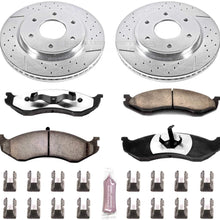 Power Stop KC2119-36 Z36 Truck & Tow Front Caliper Kit-Drilled/Slotted Brake Rotors, Carbon-Fiber Ceramic Brake Pads, Calipers