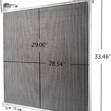 Full Aluminum Racing Radiator Powerstroke Compatible For Ford Diesel F250 F350 F450 6.0L 03-07 04 05 06 AT/MT Silver