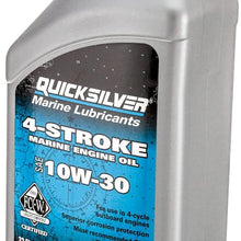 Quicksilver 8M0078616 4-Stroke Marine Engine Oil – for Outboard, Sterndrive & Inboard Engines – SAE 10W-30 Mineral – 1 Quart