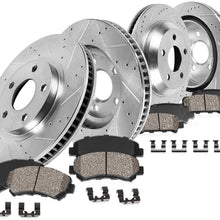 Callahan CDS02156 FRONT 336mm + REAR 352mm D/S 5 Lug [4] Rotors + Brake Pads + Clips [fit Dodge Ram 1500 Durango Aspen]