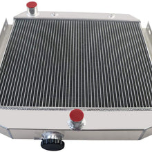 CoolingSky 3 Row Aluminum Radiator +Shroud +14" Fan +Thermostat Relay Kit for 1955-1957 Chevy Bel Air/Del Ray/Nomad 150 210 6Cyl 8Cyl