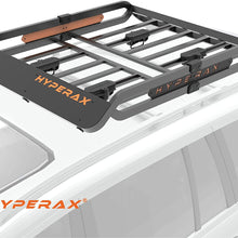 HYPERAX Steel Cargo Roof Rack Kayak Carrier - 50 x 37.5 x 6.5” | 200lb Max Load | Cargo Net, Wind Fairing, and Lock for Roof Bar Included - Heavy Duty Rooftop Cargo Basket (Medium) (Medium)
