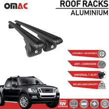 Roof Rack Cross Bars Lockable Luggage Carrier Fits Ford Explorer Sport Trac 2001-2010 | Aluminum Black Cargo Carrier Rooftop Luggage Bars 2 PCS