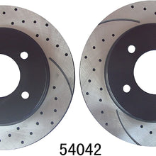 4WD Only Approved Performance F15876 - [Front & Rear Kit] Performance Drilled/Slotted Brake Rotors and Carbon Fiber Pads