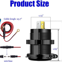 YONHAN Dual USB Charger Socket Power Outlet 2.4A & 2.4A (4.8A) with Wire in-line 10A Fuse for 12V/24V Car Boat Marine Motorcycle RV Truck Camper Vehicles and More