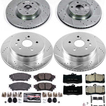Power Stop K6513 Front & Rear Brake Kit with Drilled/Slotted Brake Rotors and Z23 Evolution Ceramic Brake Pads