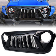 Xprite Matte Black Front Grille Grid Grill w/Mesh for 2018-2020 Jeep Wrangler JL JT - Black Widow Series (Black Widow Grill for JL JT)