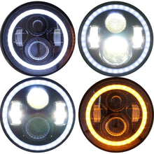 Spead Vmall 7 Inch 60W Black LED Headlights with White DRL/Amber Turn Signal + 4 inch LED Fog Lights with White DRL Halo Ring for Jeep Wrangler 07-2017 JK LJ Tj Lj JKU Unlimited