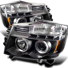 Spyder Auto Nissan Titan/Nissan Armada Black Halogen LED Projector Headlight (PRO-YD-NTI04-HL-BK)