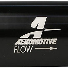 Aeromotive 12324 Filter, In-Line, 100-Micron Stainless Mesh Element, ORB-10 Port, Bright-Dip Black, 2" OD
