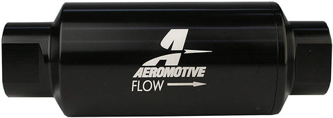 Aeromotive 12324 Filter, In-Line, 100-Micron Stainless Mesh Element, ORB-10 Port, Bright-Dip Black, 2