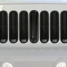 Bolaxin Black Matt Front Grill Mesh Grille Insert with Key Hole Fit Hood Lock Compatible for Jeep Wrangler Jk Rubicon Sahara & Unlimited 2007-2015 -7pcs