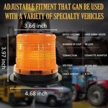 LED Strobe Light, Big Ant Amber 48 LED Warning Lights Safety Flashing Strobe Lights with Magnetic for Most Vehicle Trucks Cars, Law Enforcement Emergency Hazard Beacon Caution Warning Snow Plow
