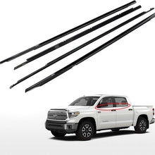 Toryea Black 4pcs Door Outside Weatherstrip Trim Seal Belt Fit Toyota Tundra 2007 2008 2009 2010 2011 2012 2013 2014 2015 2016 2017 2018(Not Double Cab)