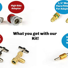 LU-HAWK Automotive R134a Recharge Kit with Self Sealing Can Tap Valve. Includes High/Low Side Quick Couplers with 1/4 adapters, Both Self Sealing and Single Puncture Can Taps, and Valve Core Remover.