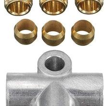 WHWEI 3 Way T Piece Tee Brake Pipe with 3 M10 Male Nuts Short Metric Copper (Color : Silver)