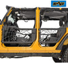 EAG Tubular Spyder Web Door with Side View Mirror Fit for 07-18 Jeep Wrangler JK 4 Door Only