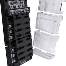6 Way Fuse Box with 12 Ground Negative Busbar for Automotive [12V - 32V DC] [100 Amp Max] [Modular Design] [ATC/ATO Fuses] [LED Indicator] Auto Marine Ground Fuse Block