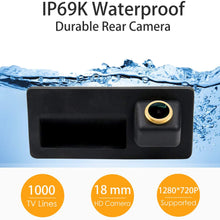 HD 1280x720p Rear Reversing Backup Camera Rearview Trunk Handle Replacement Golden Camera Night Vision Ip69 Waterproof for BMW 3er F30 5er F10 F11 X3 F25 BMW 315i 320Li/530i/328i/535Li/520Li