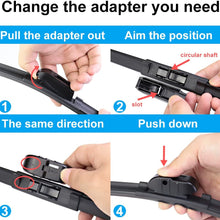 ASLAM Windshield Wipers All-Season Blade Type-M 26"+17",Multifunctional Adapters and Refills Replaceable,Double Service Life(set of 2)