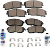 Detroit Axle - Front & Rear Ceramic Brake Pads w/Hardware & Fluid, Cleaner for 2005-2007 Ford F-250 Super Duty/ 2005-2008 F-350 Super Duty(Models w/Single Rear Wheels)