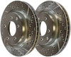 AutoShack BRKPKG003579 Rear Drilled and Slotted Silver Brake Rotors and Ceramic Pads