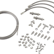 Stainless Steel -3 AN Brake Line Kit, 3-Hose, 20 Ft. Tubing