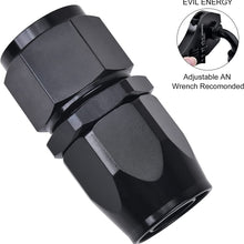 EVIL ENERGY 6AN Straight Swivel Hose End Fitting for Braided Fuel Line Aluminum Black 2PCS