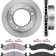 [ 4WD ] FRONT 330 mm Premium OE 8 Lug [2] Brake Disc Rotors + [4] Ceramic Brake Pads + Hardware CRK12431