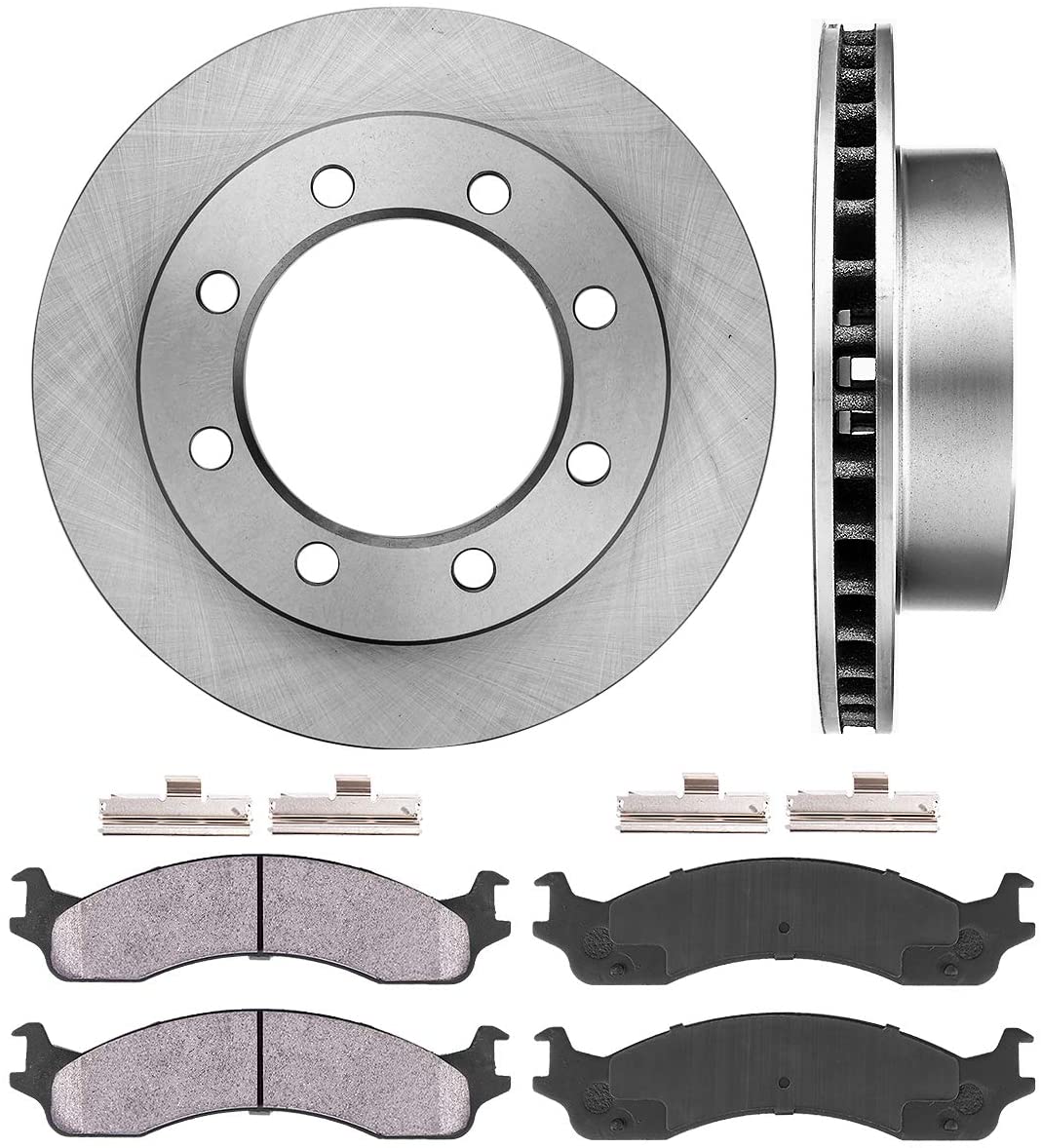 [ 4WD ] FRONT 330 mm Premium OE 8 Lug [2] Brake Disc Rotors + [4] Ceramic Brake Pads + Hardware CRK12431