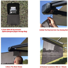Tentproinc RV Awning Sun Shade 6'X13'3'' - Brown Mesh Screen Sunshade Complete Kits Motorhome Camping Trailer UV SunBlocker Canopy Shelter - 3 Years Limited Warranty