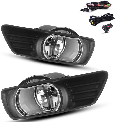 AUTOSAVER88 Fog Lights Compatible with 2007 2008 2009 Toyota Camry Clear Glass Lens with Wiring and Switch Kit