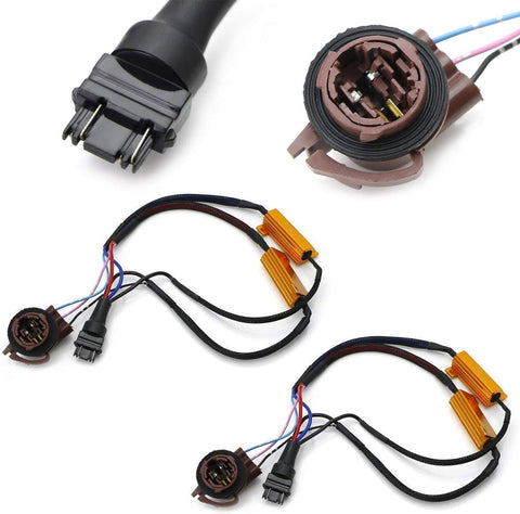 iJDMTOY (2) Hyper Flash/Bulb Out Error Fix Wiring Adapters For 3157 3057 3155 3357 3457 4157 LED Bulbs Turn Signal or Tail Brake Lights