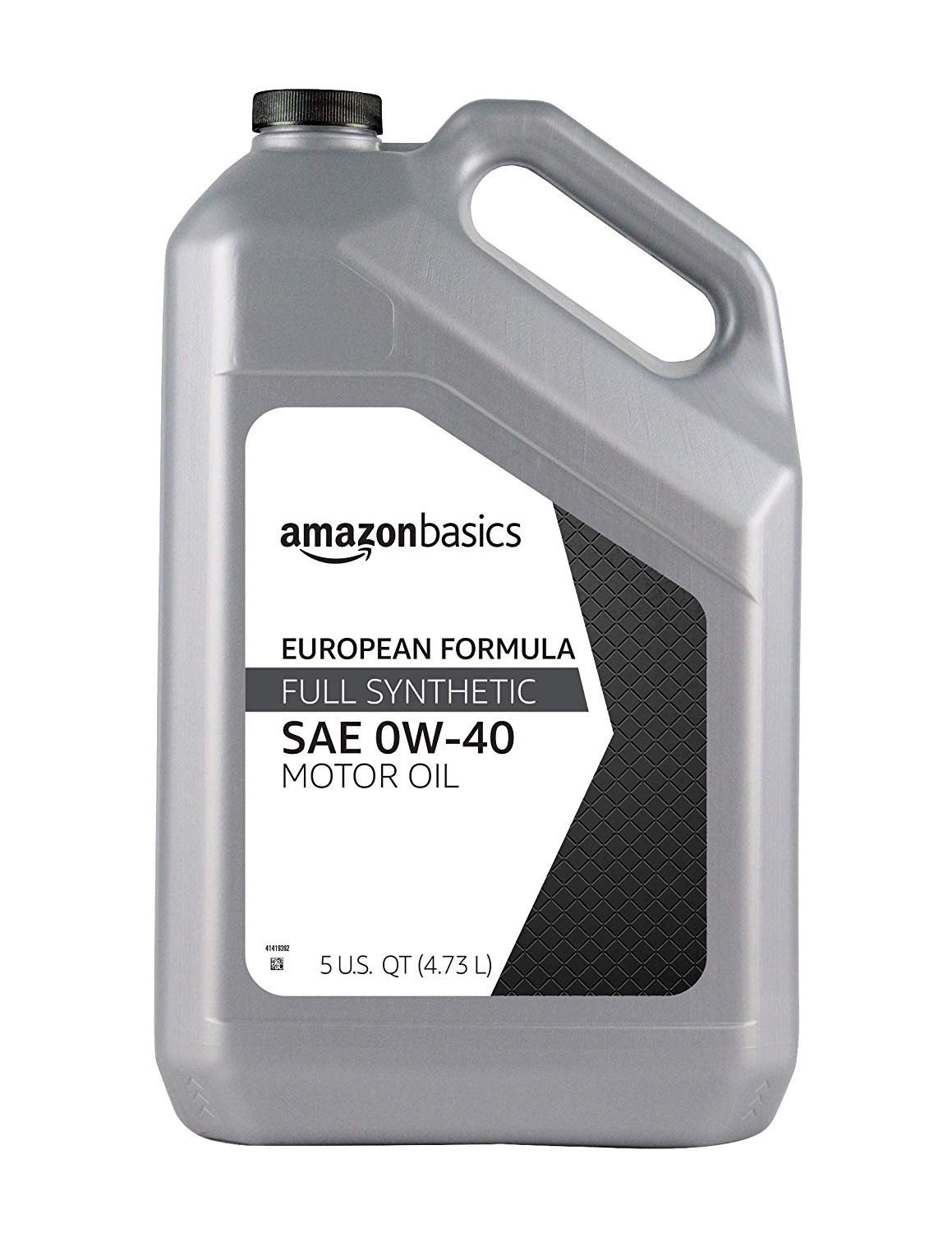 AmazonBasics Full Synthetic Motor Oil, Euro Formula for Turbo-Charged Vehicles, API SN, A3/B4, 0W-40, 5 Quart