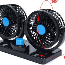 TargetEvo 12V / 24V Car Fan 360 Degree Rotatable 2 Speed With 47" Cord Auto SUV RV Truck Dashboard Cooling Air Fan