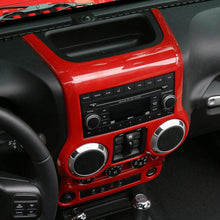 JeCar Center Console Panel & Air Conditioning Switch Panel Trim Cover ABS Interior Trim Kit for 2011-2018 Jeep Wrangler JK JKU, Red