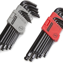 TEKTON Long Arm Ball End Hex Key Wrench Set, 26-Piece (3/64-3/8 in, 1.27-10 mm) | 25282