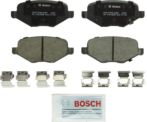 Bosch BC1657 QuietCast Premium Ceramic Disc Brake Pad Set For Chrysler: 2012-2013 Town & Country; Dodge: 2012-2013 Grand Caravan, 2013 Journey; Ram: 2012 C/V; Rear