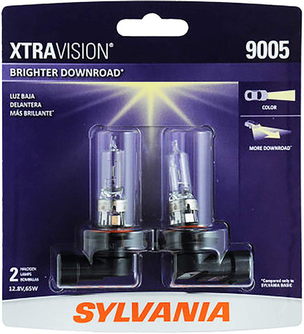 SYLVANIA - 9005 XtraVision - High Performance Halogen Headlight Bulb, High Beam, Low Beam and Fog Replacement Bulb (Contains 2 Bulbs)