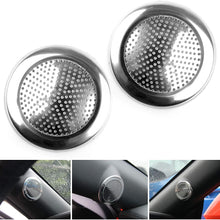 Artudatech 2PCS Car Stainless Steel Door Speaker Cover Frame Trim For Ford Mustang 15-18