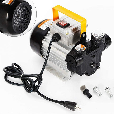 Electric Fuel Transfer Pump Self-Priming Pump & Bypass Valve Oil Fuel Transfer Extractor Fuel Diesel Kerosene 110V 550W Induction Motor High Flow 60L/min 16 GPM for Commercial Use