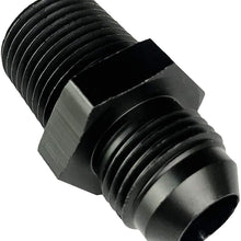 8AN Flare to 3/8 NPT Male Pipe Adapter Fuel Hose Fittings Aluminum AN8-3/8" Straight Black