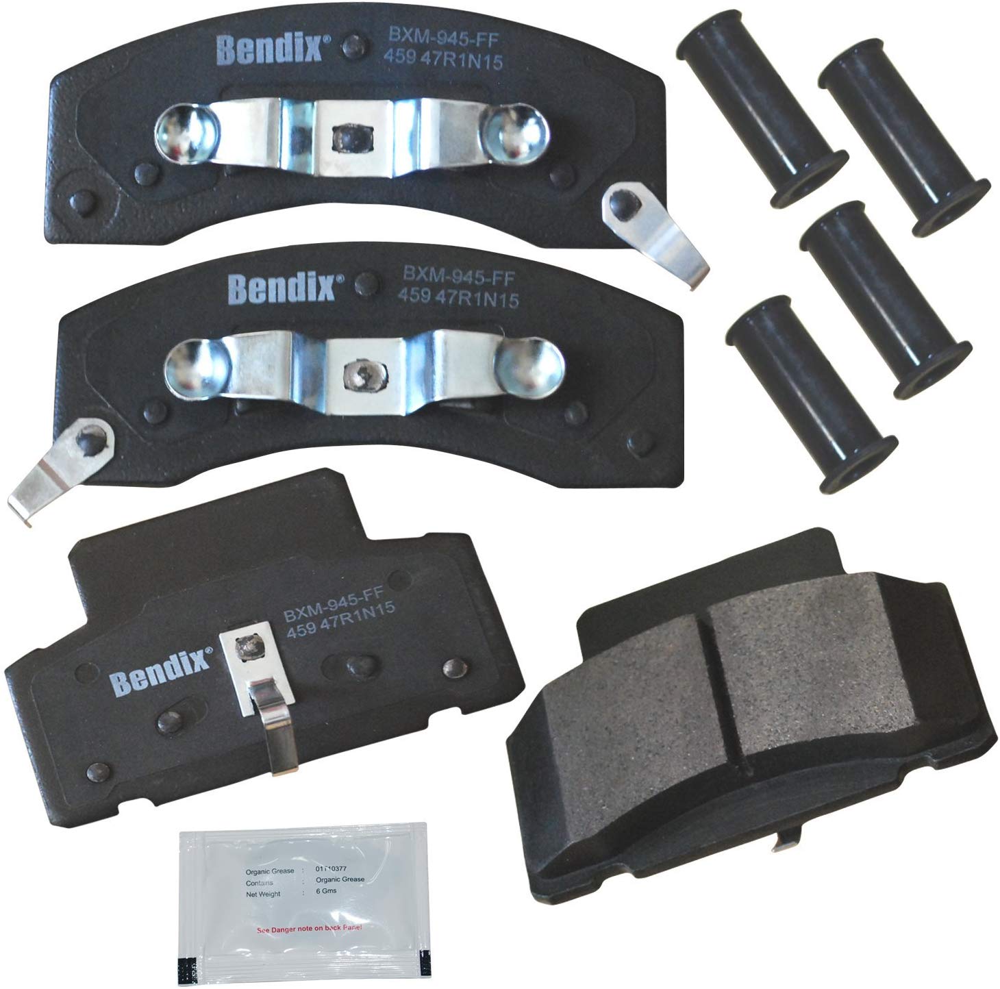 Bendix Premium Copper Free CFM459 Premium Copper Free Semi-Metallic Brake Pad (with Installation Hardware Front)