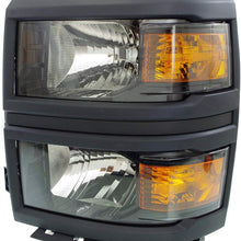 Head Lamp Set of 2 Compatible with CHEVROLET SILVERADO 1500 2014-2015 Right Side and Left Side Assembly Halogen Ls Model 3Rd Gen. CAPA