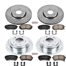 Power Stop K6088 Front & Rear Brake Kit with Drilled/Slotted Brake Rotors and Z23 Evolution Ceramic Brake Pads