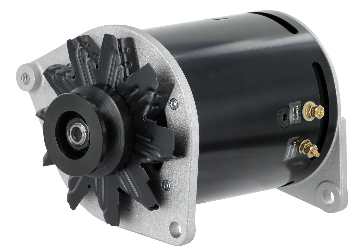 Powermaster 82158-2 PowerGEN Alternator (Ford Black 90A 12V T-Bird 1958-'63 w/Lamp Term w/Step Pulley for 3/8