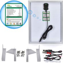 SUNER POWER 12V Waterproof Solar Battery Trickle Charger & Maintainer - 20 Watts Solar Panel Built-in Intelligent MPPT Solar Charge Controller + Adjustable Mount Bracket + SAE Connection Cable Kits